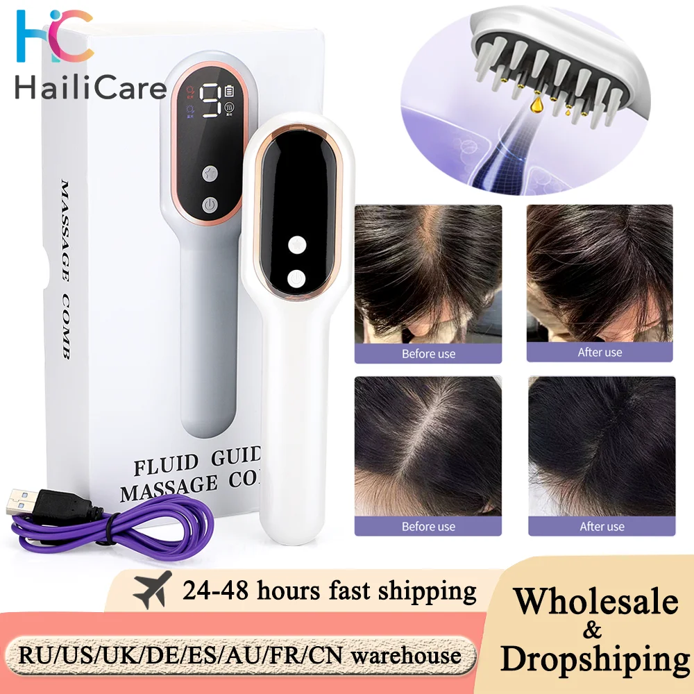 

Electric Massage Comb Red Blue Light Therapy Hair Growth Scalp Head Massager Anti Hair-loss Nourishing Hair Brush Health Care
