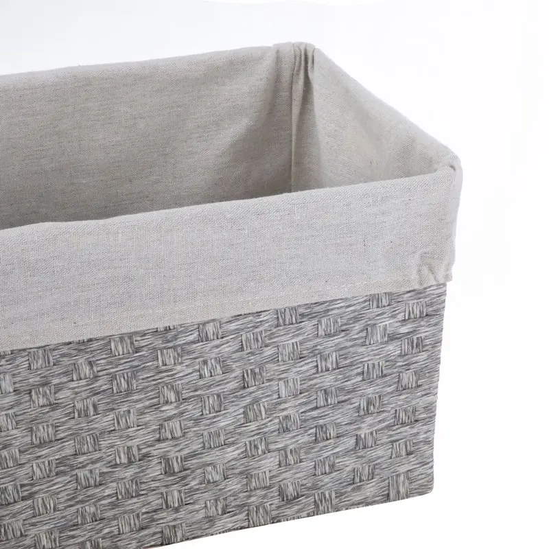 

Chic Gray Paper Rope Storage Basket Set, 2 Medium and 2 Large - Perfect for Home Organization and Decor