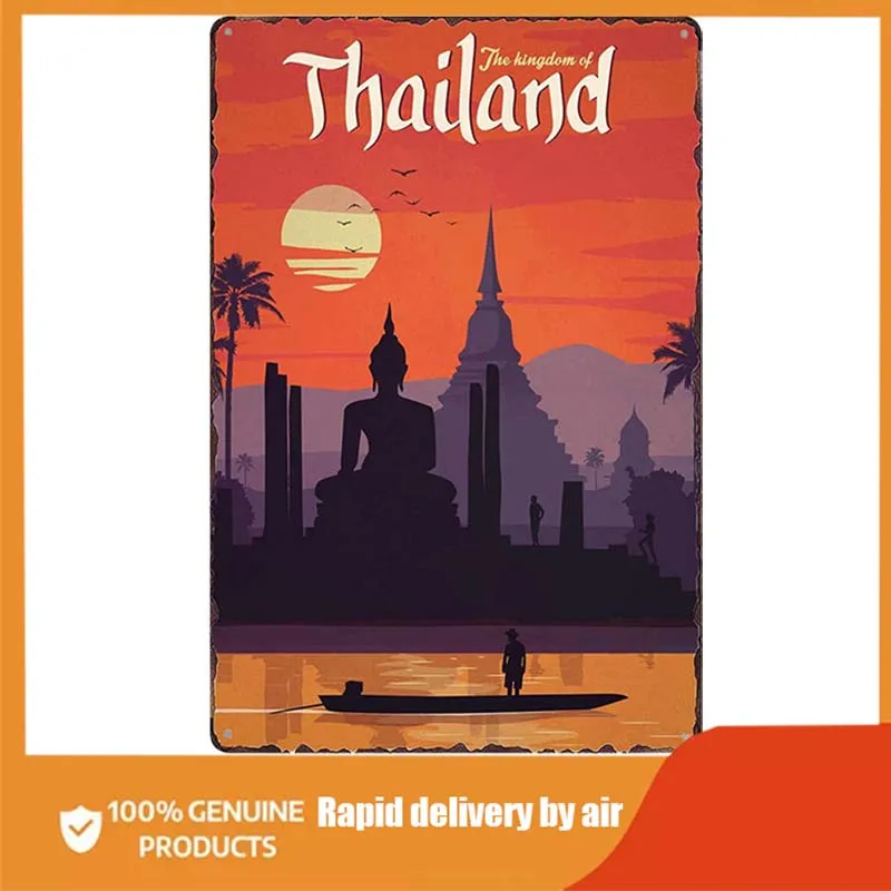 

Lsign Thailand Poster Antika seyahat posterleri Wall Decoration Bar Kitchen Garage Home Decor Metal Tin Sign room decoration