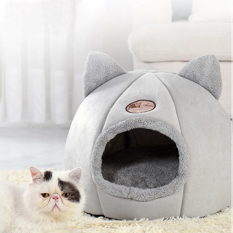 

New Deep Sleep Comfort In Winter Cat Bed Little Mat Basket Small Dog House Products Pets Tent Cozy Cave Beds Indoor Cama Gato