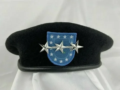 Пехотный полк армии США, Черный берет, офицер, 3 звезды, головной убор общего ряда, реконструкция