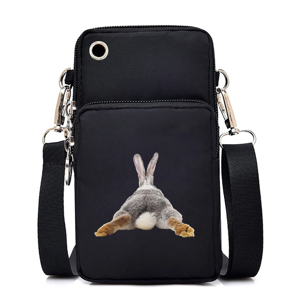 

Bunny Chubby Butt Print Women Shoulder Bags Cute Animal Shoulder Messenger Bag Harajuku Female Mini Mobile Phone Bag Purses