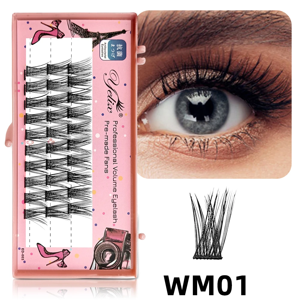 

Yelix Wispy Cluster Lashes Self-grafting Eyelashes Eyelash Extensions 0.07D 12mm Soft DIY Lash Extension