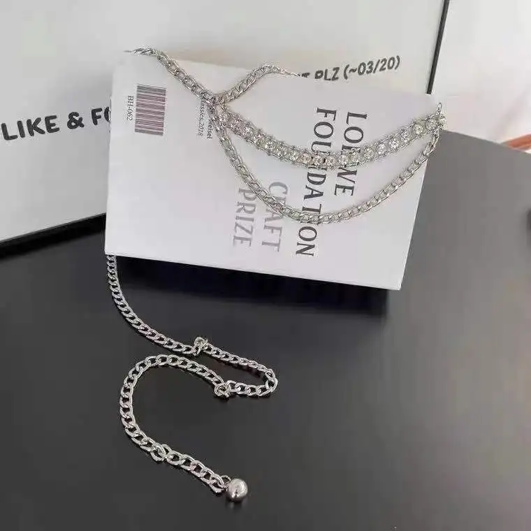 

Waist chain women's 2022 new trendy high-end multi-layer rhinestone metal waist