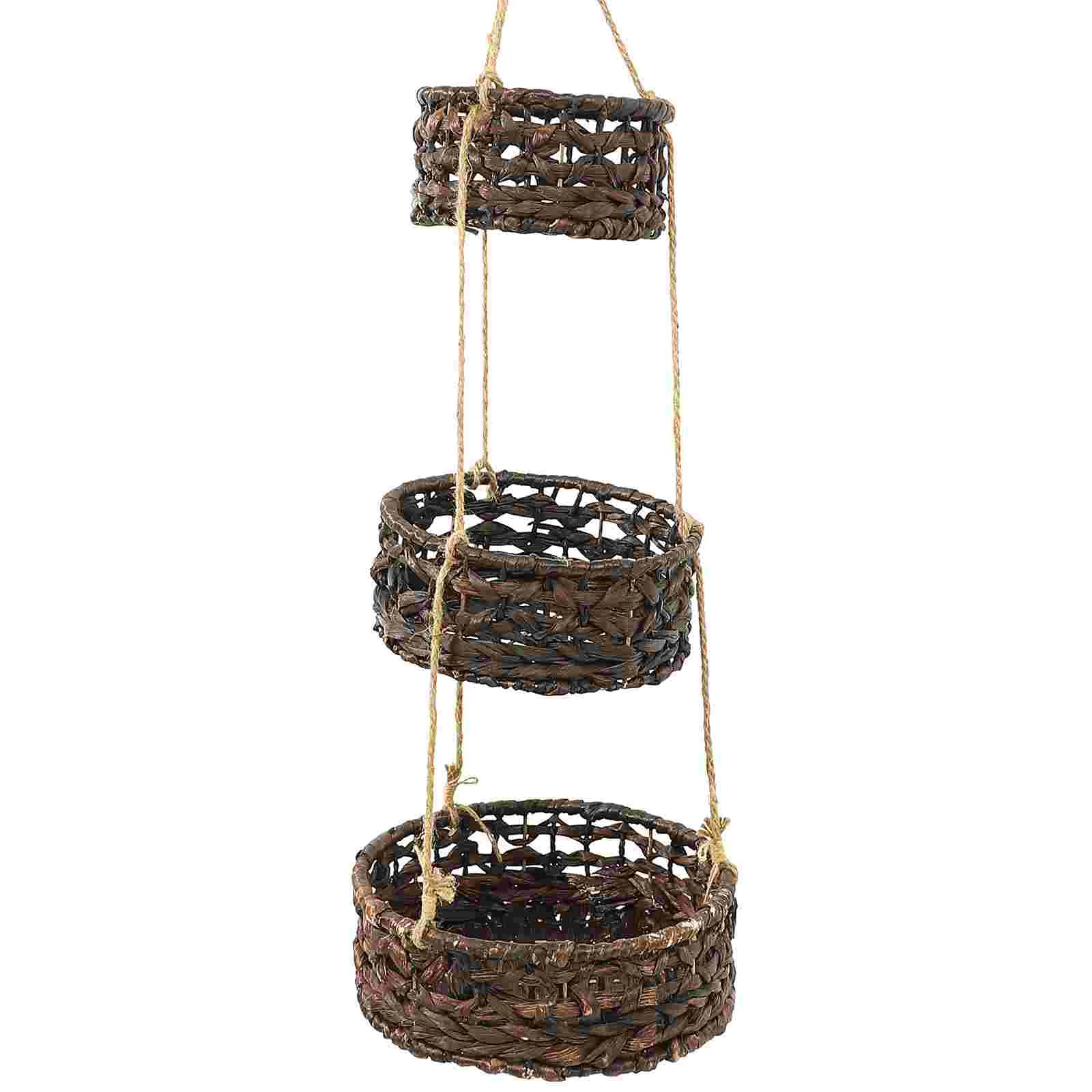 

Vegetable For Kitchen Decorative Storage Baskets Woven Hanging Pot Hanging Holder for Home Friends
