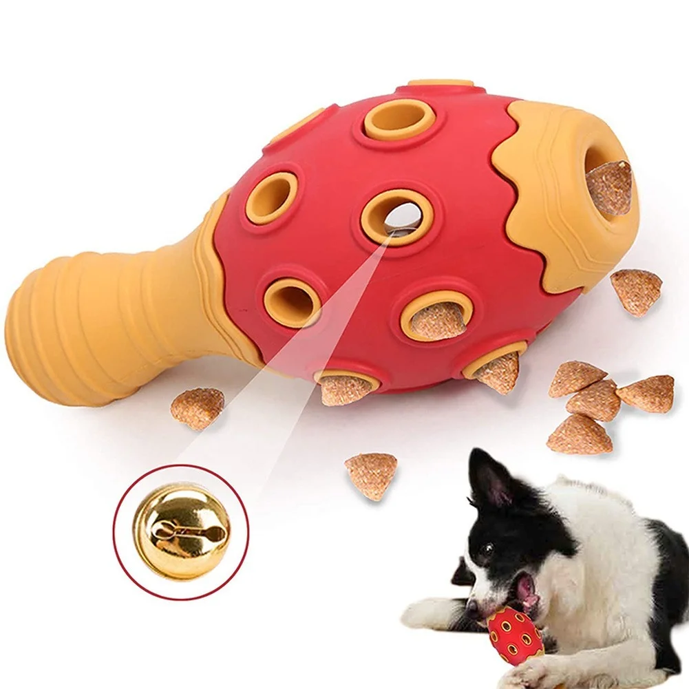 

Dog Puzzle Toys for Aggressive Chewer Natural Rubber Food Dispensing Bowl Dogs Chew Toys Vocal Puzzle Leaking Bowling Ball Toys