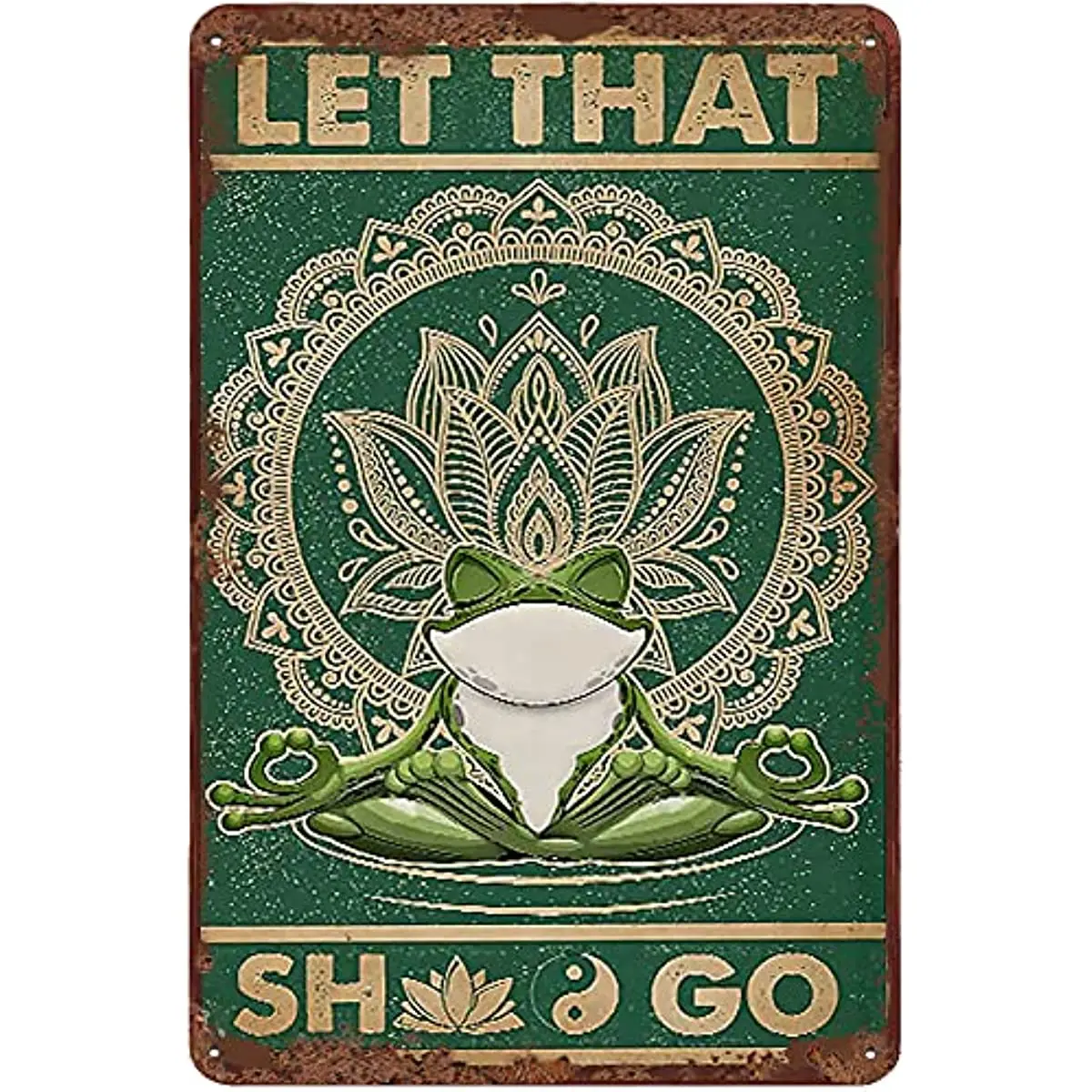 

Винтажный жестяной плакат Let That shitgo, плакат для йоги, забавная настенная Художественная печать в стиле ретро, студийный Декор для дома, офиса...