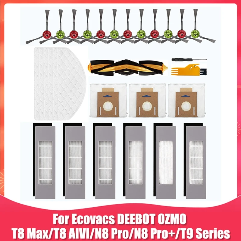 

Accessory Kit Replacement For Ecovacs DEEBOT OZMO T8 Max T8 AIVI N8 Pro/N8 Pro+ Robot Vacuum Cleaner