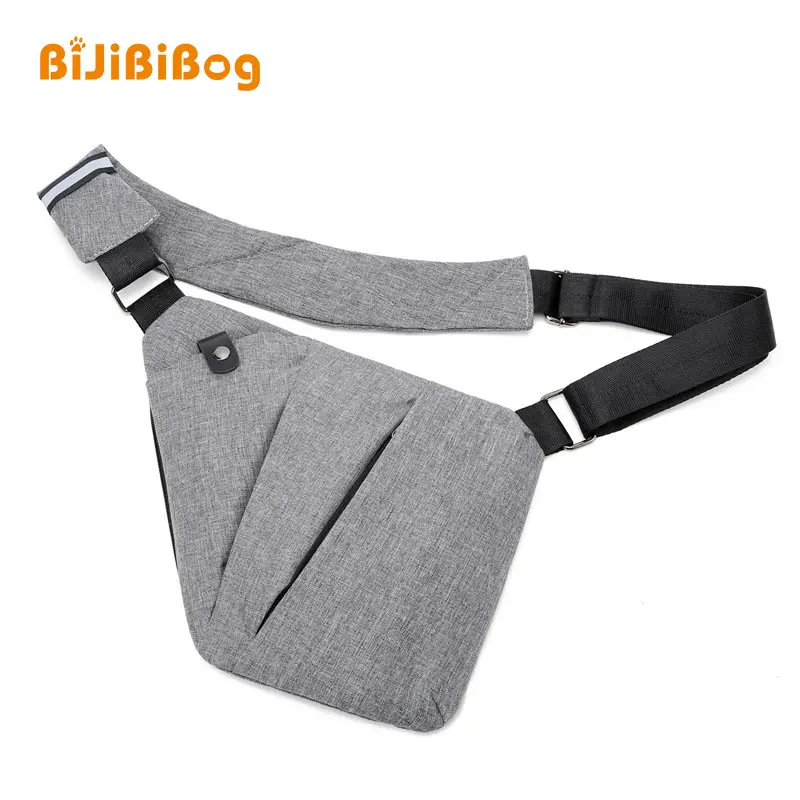 Men's Nylon Chest Bag Gun-Shaped Bag Crossbody Sports Waist Bag Waterproof Casual One Shoulder Anti-Theft Bag