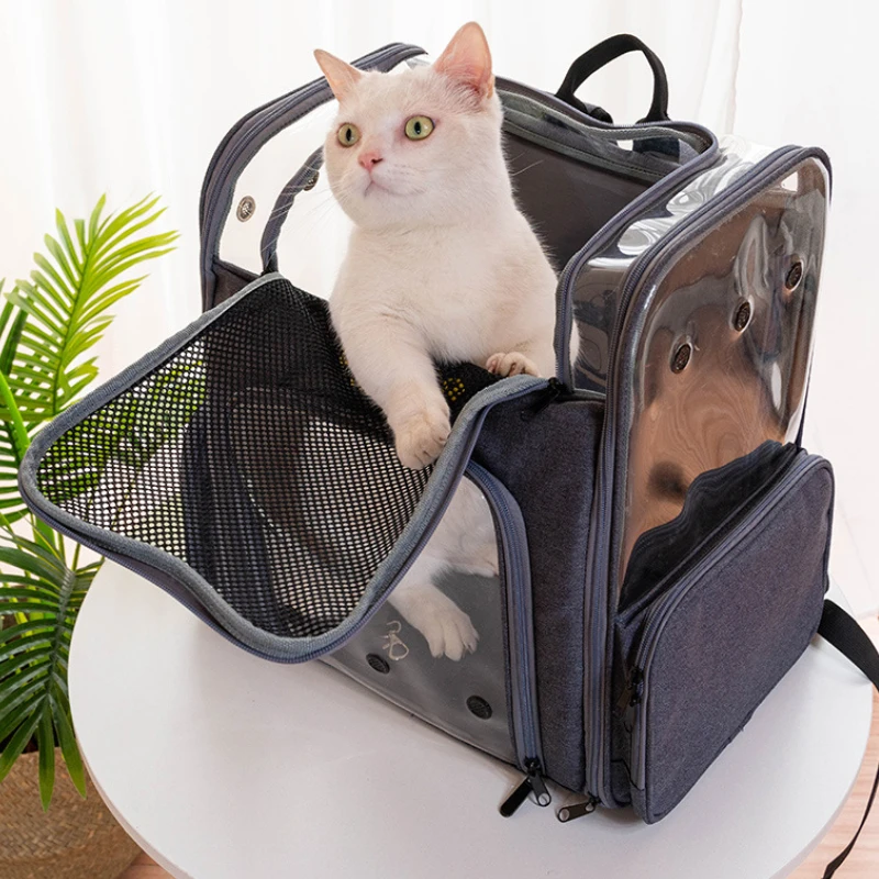 

Вместительная воздухопроницаемая сумка для кошек, уличный рюкзак для переноски животных, Портативная сумка для щенков