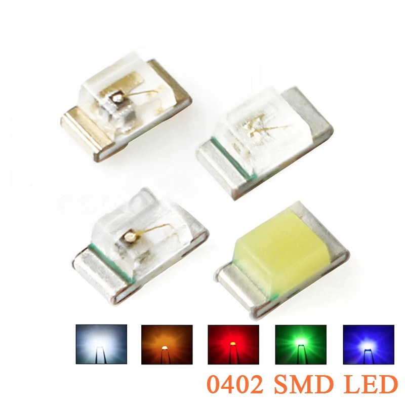 

500pcs 0402 SMD LED White Red Yellow Emerald-green Blue Orange Yellow-green Light Emitting Diode Kit Diy