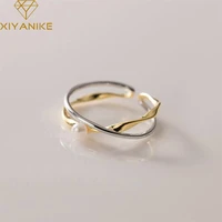 xiyanike new hollow cross pearl open cuff finger rings for women girl korean fashion jewelry friend gift party %d0%ba%d0%be%d0%bb%d1%8c%d1%86%d0%be %d0%b6%d0%b5%d0%bd%d1%81%d0%ba%d0%be%d0%b5