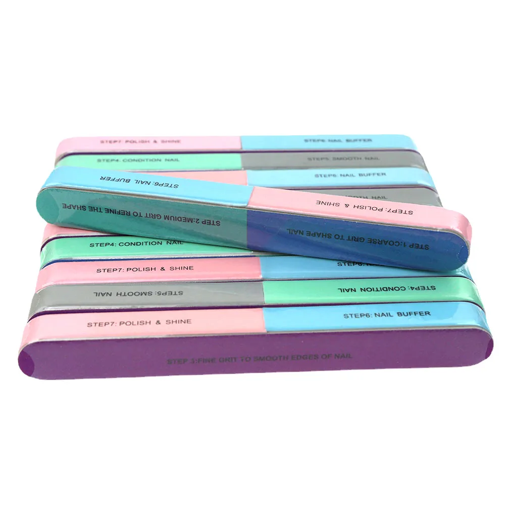 

5pcs/set Seven-sided Polishing File Nail File with Edge Sponge File Nail Surface Polishing Strip Nail Art & Tools