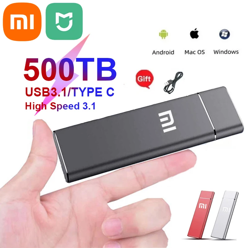 

Xiaomi Mijia New 2TB 4TB 8TB 64TB SSD Portable External Solid State Hard Drive USB3.1 Interface Mobile Hard Drive for Laptop Mac