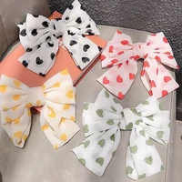 2022 spring new sweet bow hairpin love wave point back head spring hair clips for women