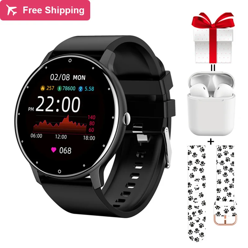 

ZL02 Smart Watch+Strap+Earphone Top Femme Smartwatch Activity Tracker Blood Pressure Oxygen IP67 Waterproof For Samusng iPhone