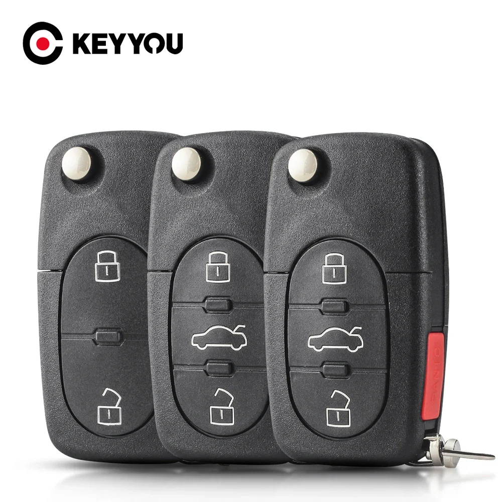 Smart Car Keyyyou 3 шт. 2/3 кнопки дистанционного управления флип-тормоз для Audi A2 A3 A4 A6 A8 B5 TT