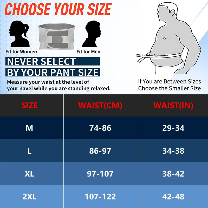 Adjustable Back Support Belt for Men Women Lumbar Brace Breathable Wrap Band Sciatica Back Brace for Lower Back Pain Relief