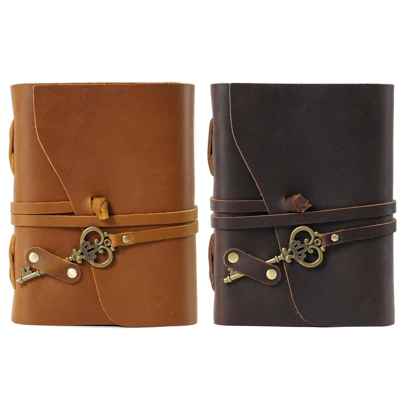 

Antique Bandage Notepad Travel Journal Notebook with Key Pendant for Women Men