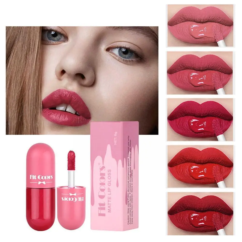 Capsule Lipstick Red Lip Gloss Lips Plumper Moisturizing Long Lipstick Velvet Non Stick Matte Gloss Cup Lip Beaut Makeup La T7Y0