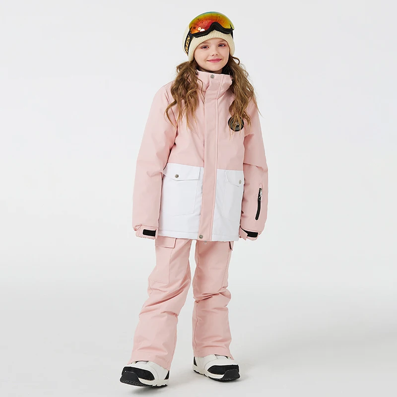 Детский лыжный костюм для мальчиков и девочек уличная Водонепроницаемая теплая