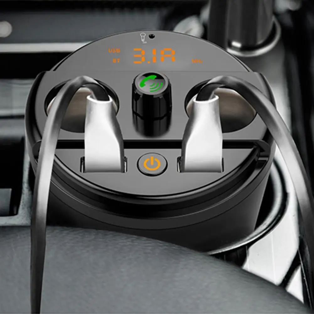 

Car Bluetooth-compatible 5.0 Car Kit Handsfree AUX Audio Receiver Car MP3 Player QC3.0 Quick Charge LCD Display FM Transmitter