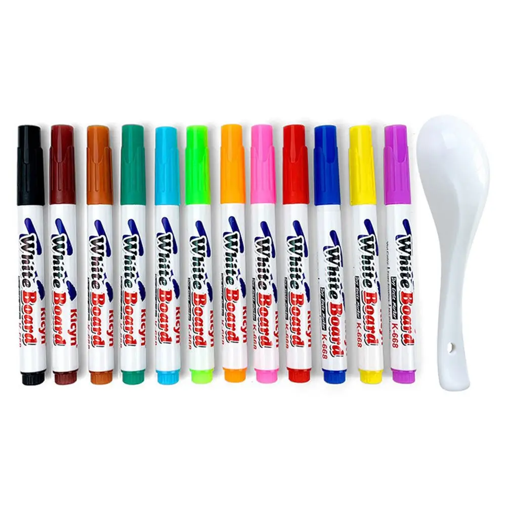 

Water Drawing Magic Colorful Mark Pen Doodle Pen Erasable Floating Pen Magical Water Painting Pen Whiteboard Markers