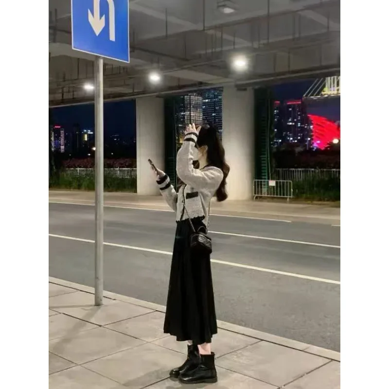 Весенне-осенний женский костюм новинка 2023 комплект платья мягкий эластичный