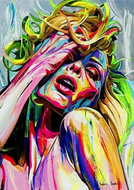 

Hand Painted Graffiti Art Abstract Woman Portrait Canvas Painting Modern Art Cuadros Wall Art Picture For LivingRoom Decor