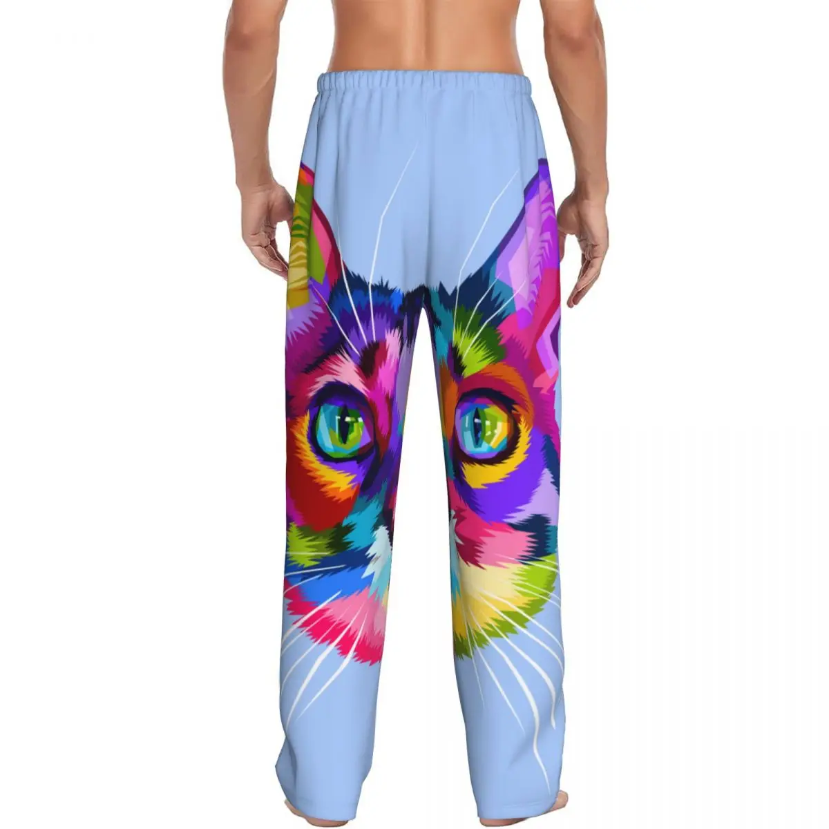 Пижамные штаны в стиле поп-арт для мужчин одежда сна эластичный пояс с карманами