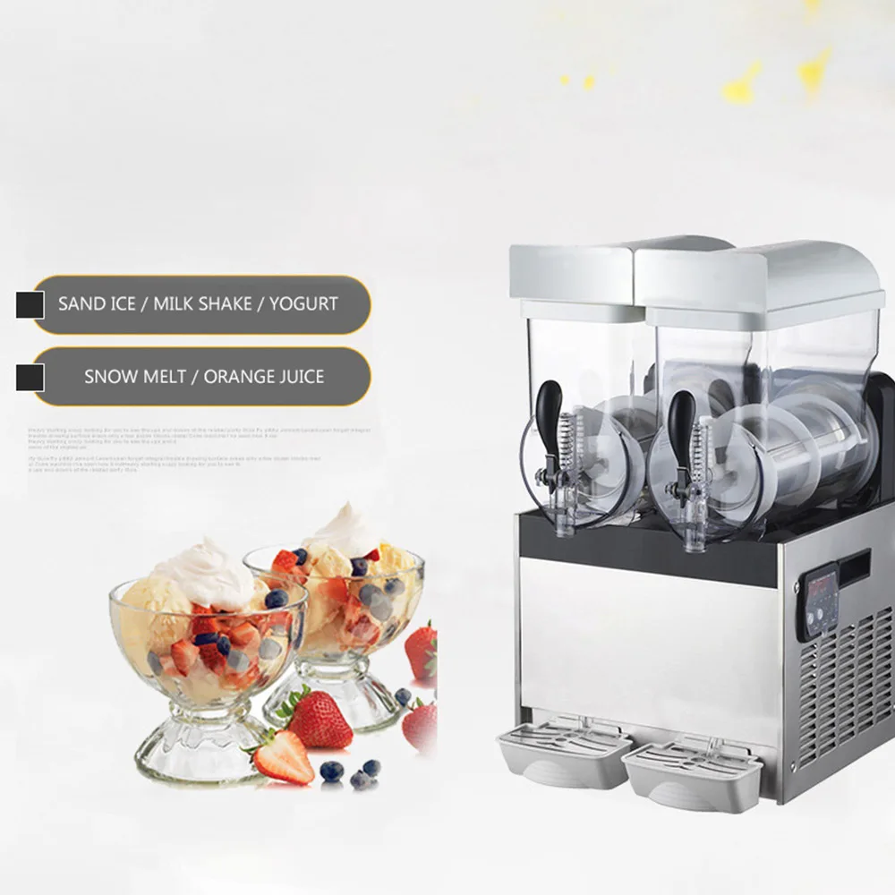 220V/110V Slush Machine 15L машина для производства напитков и льда таяния снега 2 резервуара