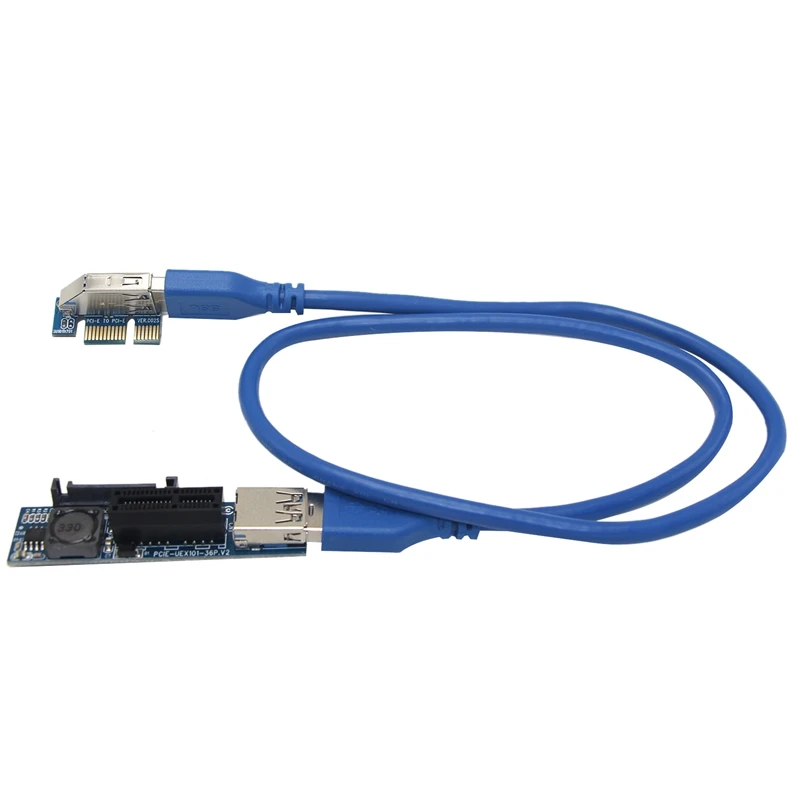 

UEX101 PCI-E X1 To X1 Extension Riser Card Adapter With USB3.0 Cable