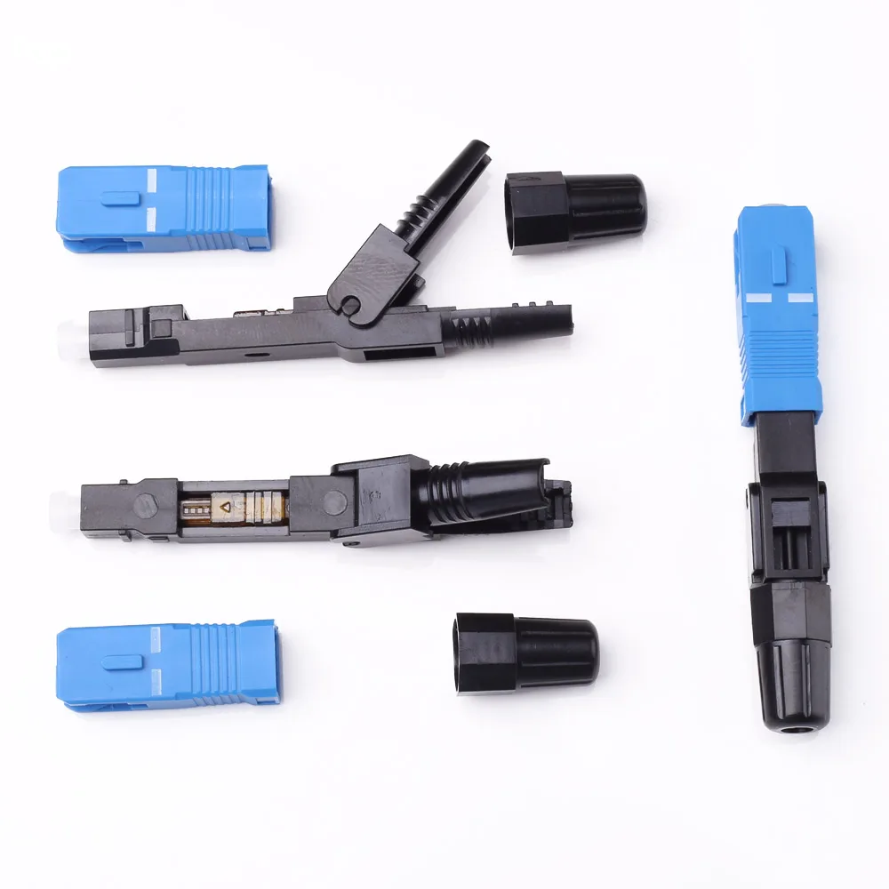 Free Shipping FTTH SC UPC Single-Mode Fiber Optic SC Quick Connector FTTH Fiber Optic Fast Connector SC Connector