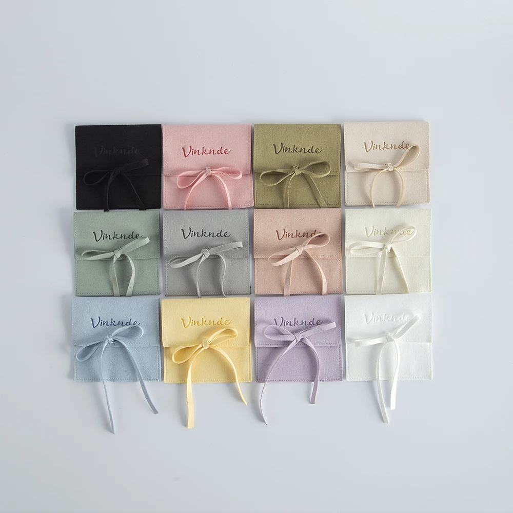 Wholesale Custom Jewellery Drawstring Bag Pouch Multifunction Suede Microfiber Jewelry Rings Earrings Packaging Bag With Logo