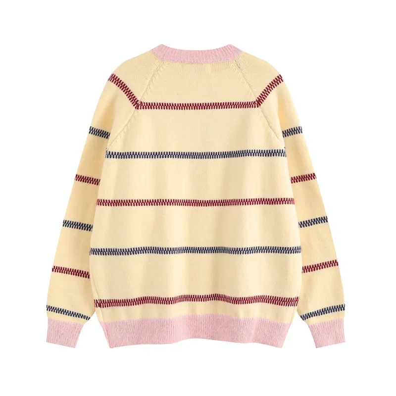 Винтажный вязаный свитер в американском стиле консервативном повседневный с