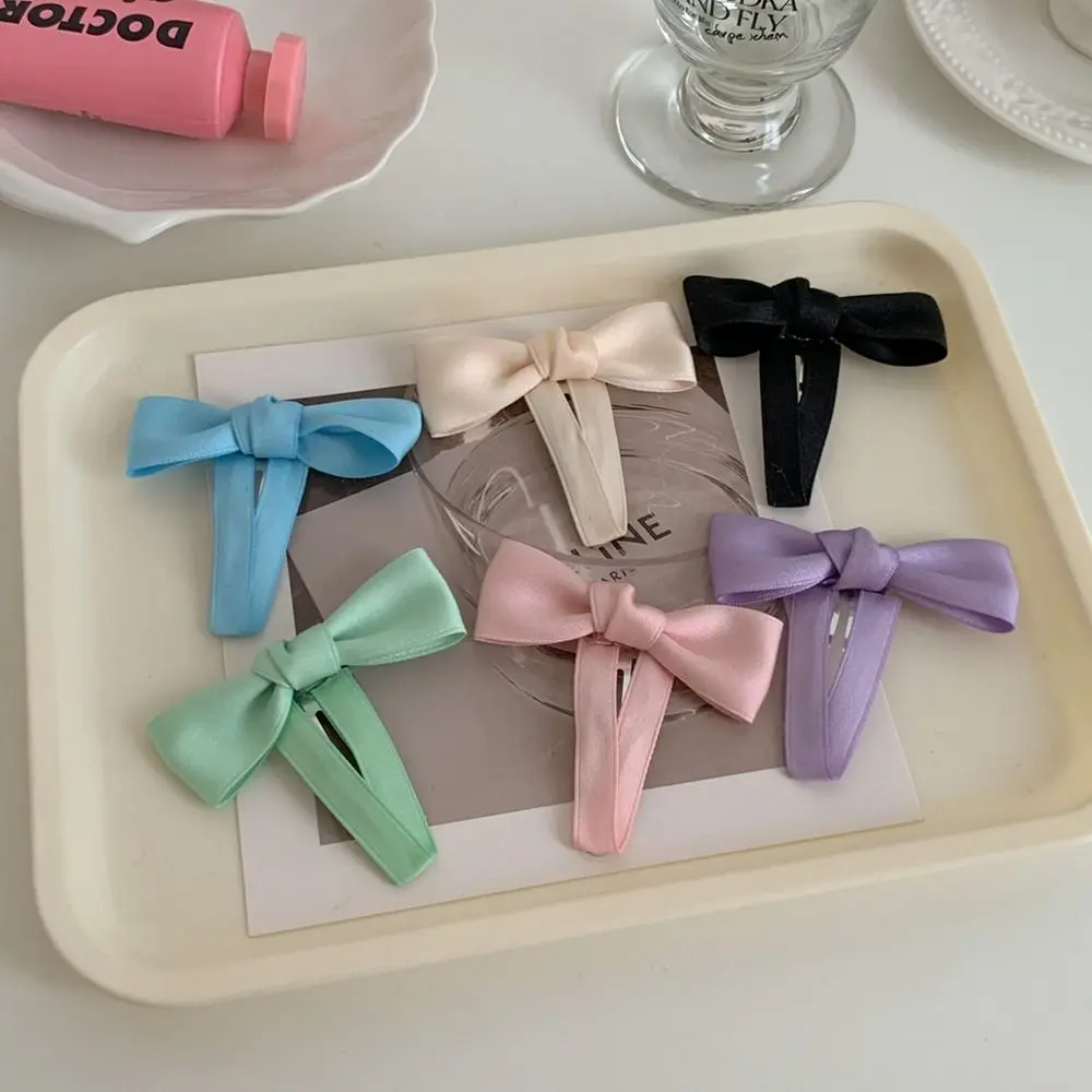 

Hair Clip Lolita BB Clip Bowknot Balletcore Bow Hairpin Girl Hair Clip Korean Style Headwear Female Hair Accessories