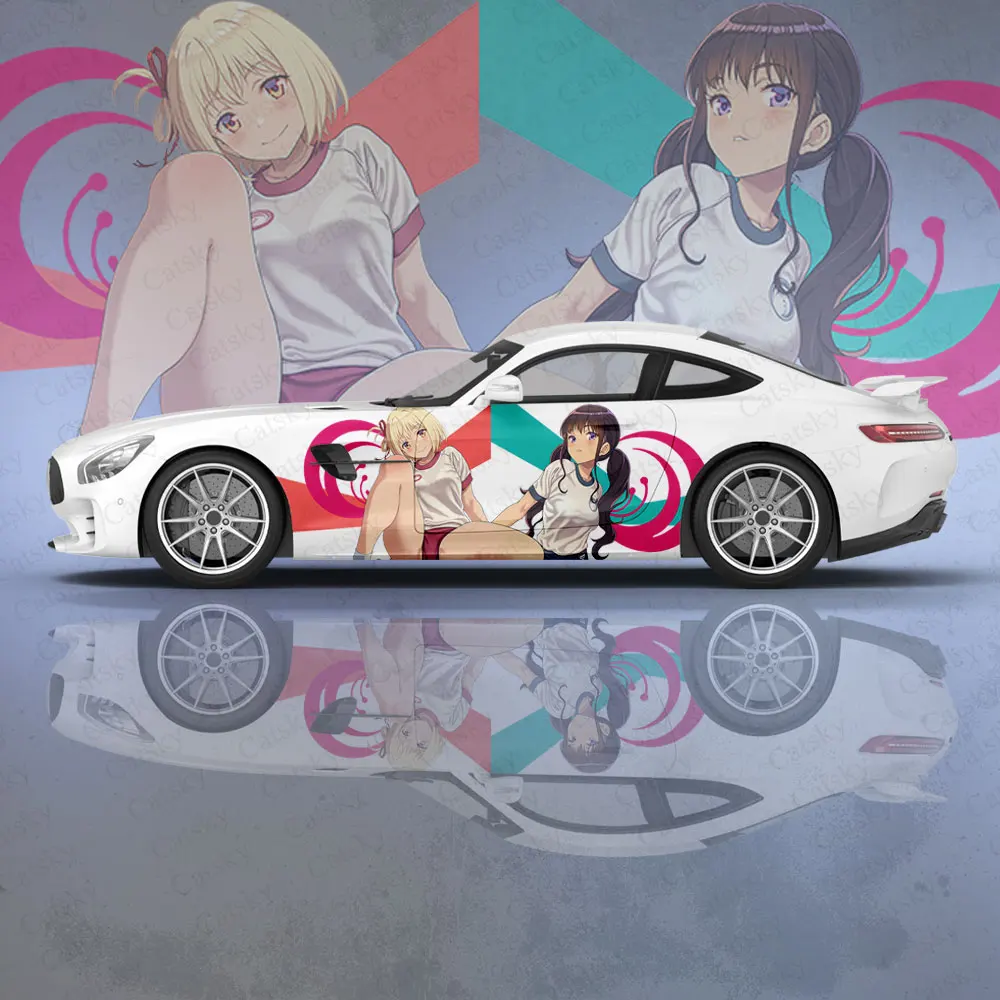 

Аниме Lycoris отдача автомобиля кузова наклейка Itasha винил автомобиль боковая наклейка кузова автомобиля Декор наклейка автомобиля защитная пленка