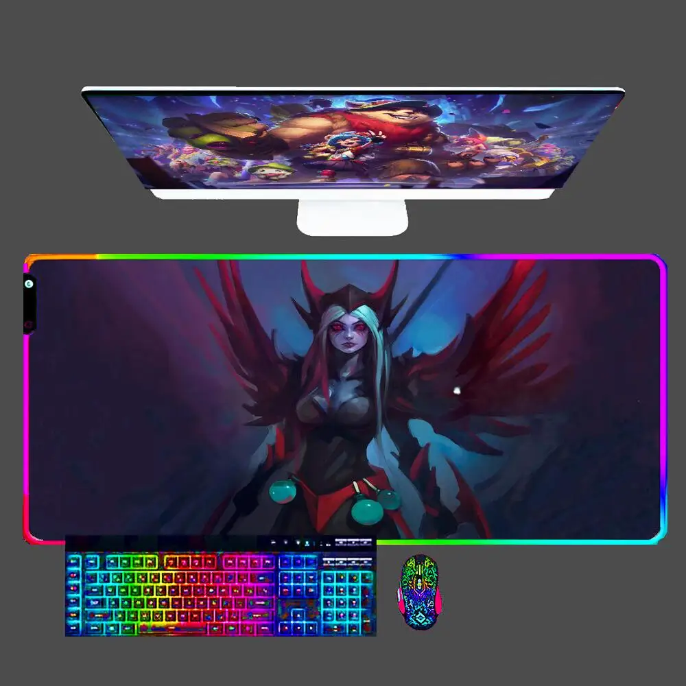 

RGB Mouse Pad Vide Game DotA 2 Game Rubber Pc Keyboard Laptop Computer Speed Large LED Desk Mat Gaming Acessories Mousepad 90x40
