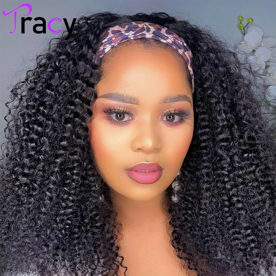 

Women's Headband Wig TRACY Human Hair Indian kinky curly Wigs For Women Human Hair Glueless Full Machine Made Fast Delivery