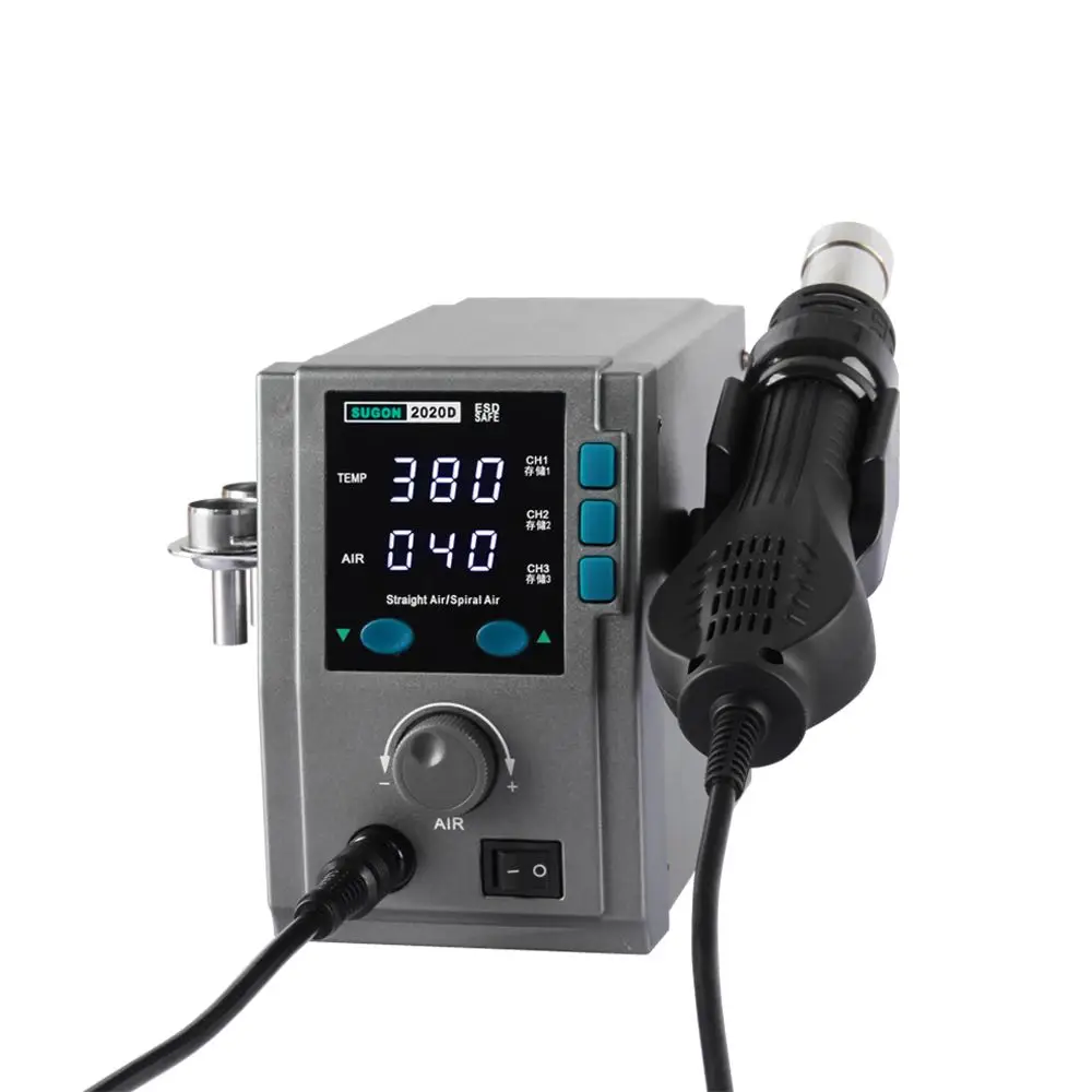 

SUGON 2020D straight wind spiral wind two-in-one hot air station desoldering station mobile phone repair heat station
