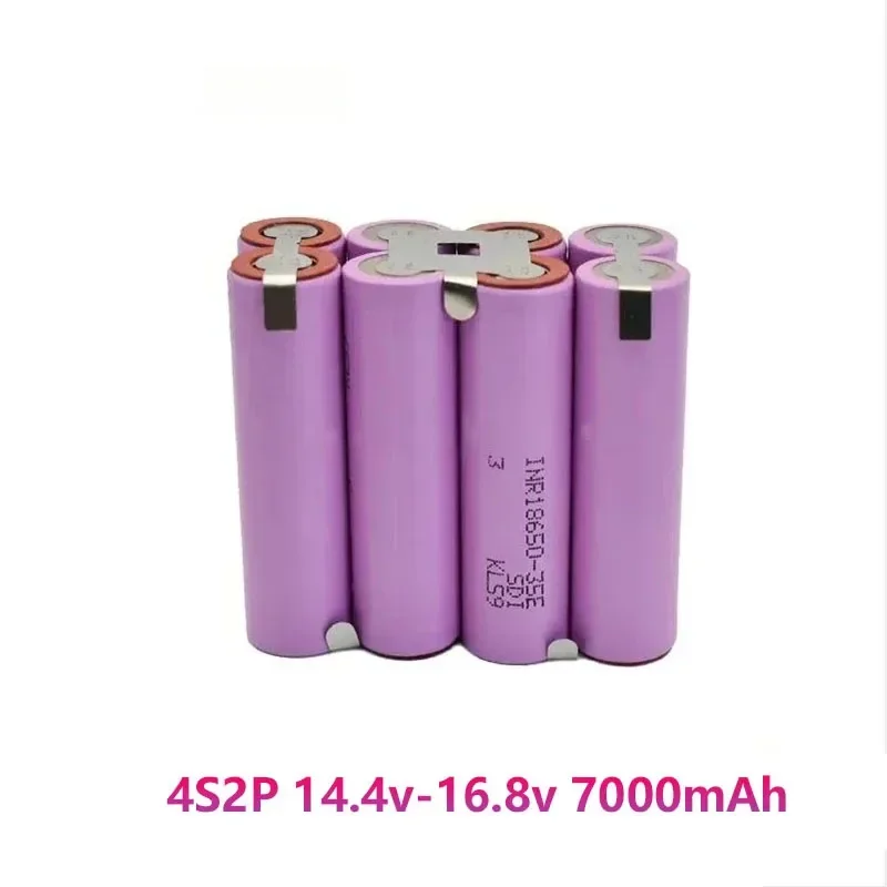Фото 3S1P 3S2P 4S2P 4S1P 5S1P 5S2P 6S1P 8,4 В 3,7 В 10,8 В 18 В Аккумулятор 16,8 В INR18650 35E 3500 мАч Подходит для аккумулятора отвертки 18 В №4