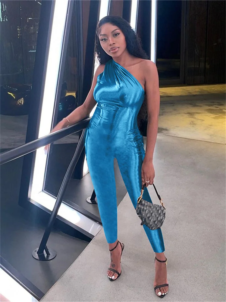 Женский комбинезон нестандартной формы с рюшами Weird Puss обтягивающий без рукавов