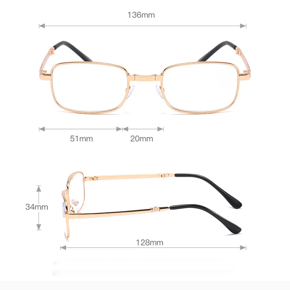 Складные удобные очки для чтения пожилых людей с коробкой