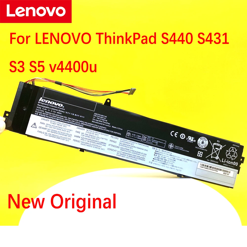 

NEW Original LENOVO ThinkPad S440 S431 S3 S5 v4400u series 45N1138 45N1140 45N1139 45N1141 121500158 3100MAH Laptop Battery