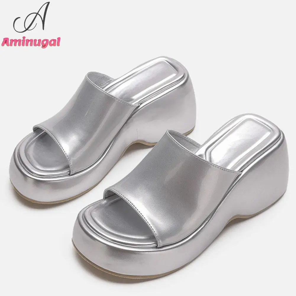 

Platform Wedges Mules Sandals 2023 Summer Slip-on Outside Slipper Mules Shoes Walking Comfy Fashion Brand Design Women Shoes