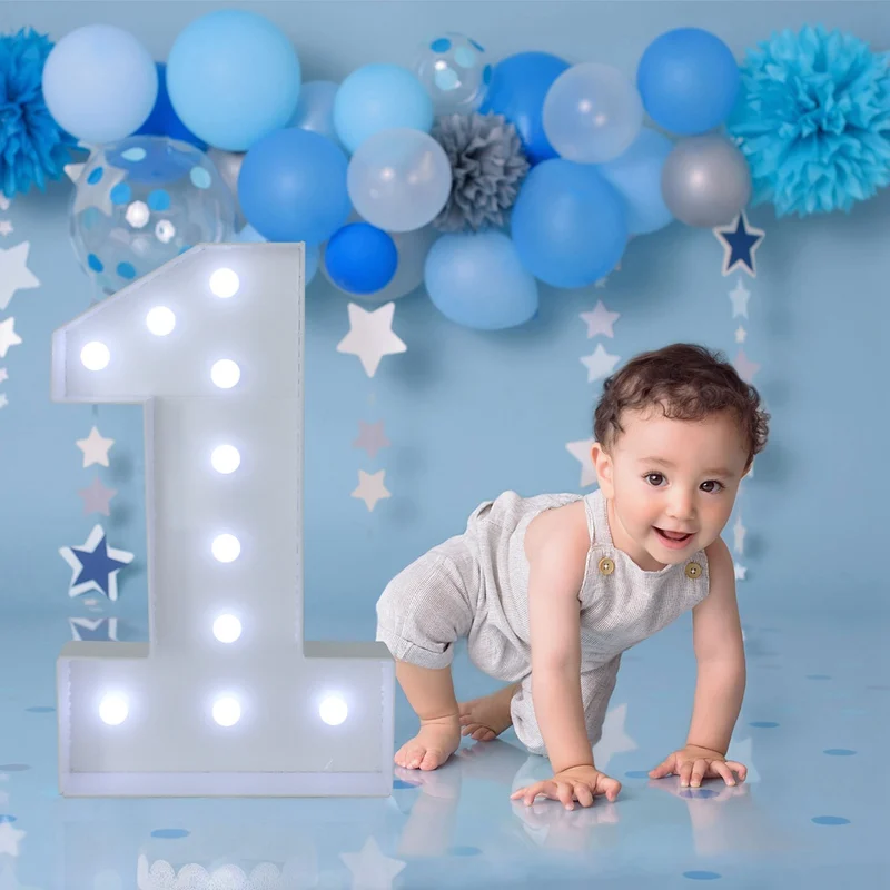 73 см гигантская фигурка шар заполняющий ящик с подсветкой первый день рождения