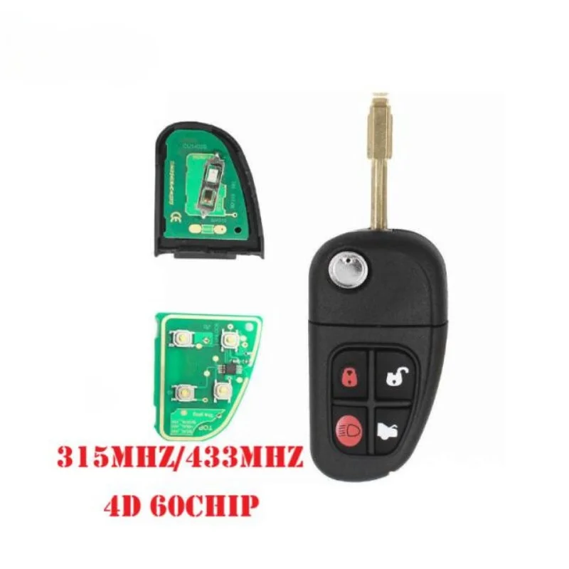 

4B Remote Key Fob For Jaguar 02-08 X type S type XJ 433MHz with 4D60 Chip