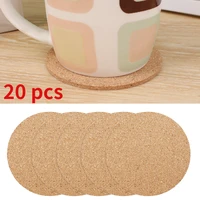 plain natural cork coasters new handy round shape dia 9cm wine drink coffee tea cup mats table pad for home office kitchen