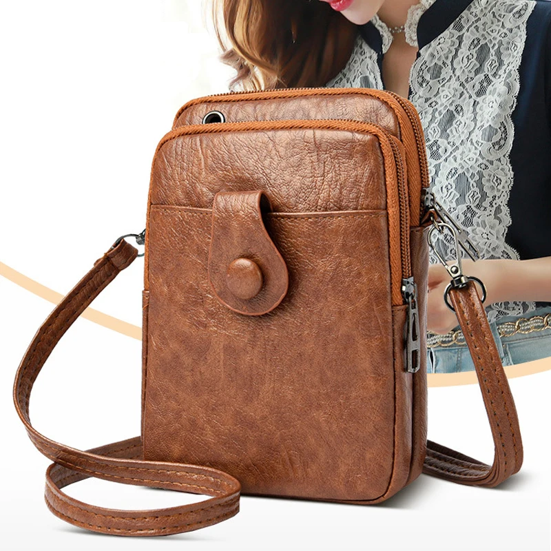 

Модные женские Маленькие искусственные двухслойные ранцы, простые сумки через плечо для девушек, женский кошелек