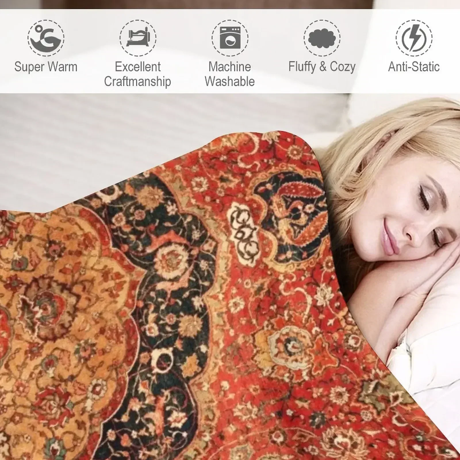 Новое антикварное персидское одеяло с принтом Seley термодекоративное самые